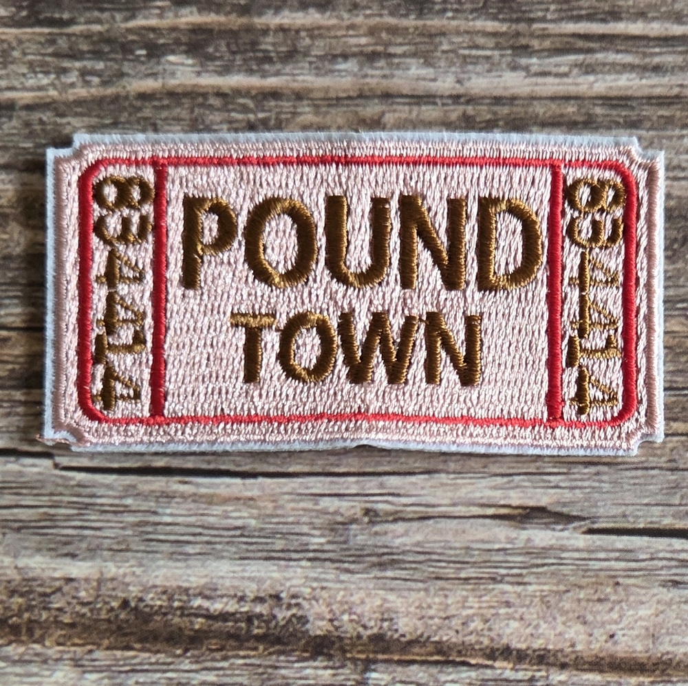 Pound Town 2000s Y2K Style Funny Dating Pink Embroidered Iron On Patch